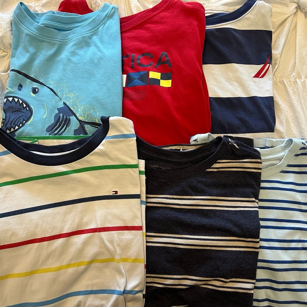 6 shirts boy’s shirt’s size 10 age color Red, blue,more Polo Shirt Casual Style